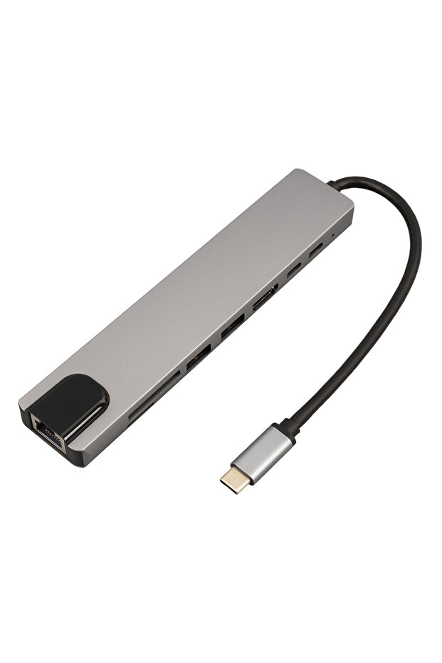 Yüksek kaliteli Macbook Pro Air Usb Type-c Hub Dönüştürücü Çoklayıcı Usb Hdmi, Tf, Sd, Pd, Ethernet - 3
