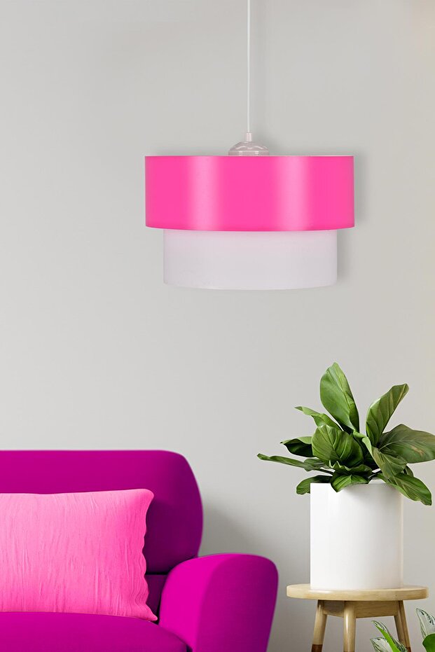 Melon Pasta Canlı Pembe Beyaz Avize - 1