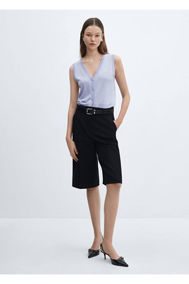 Düğmeli örgü yelek - 2