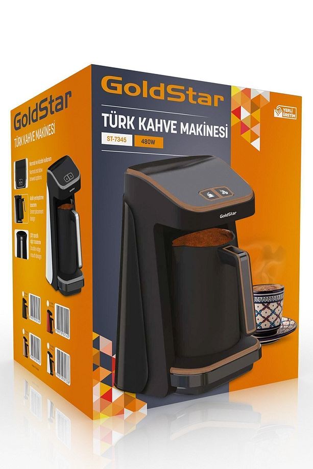 Geniş Hazneli BPA Free Özellikli 5 Kişilik Türk Kahve Makinesi Siyah Gold ST-7345EG - 7