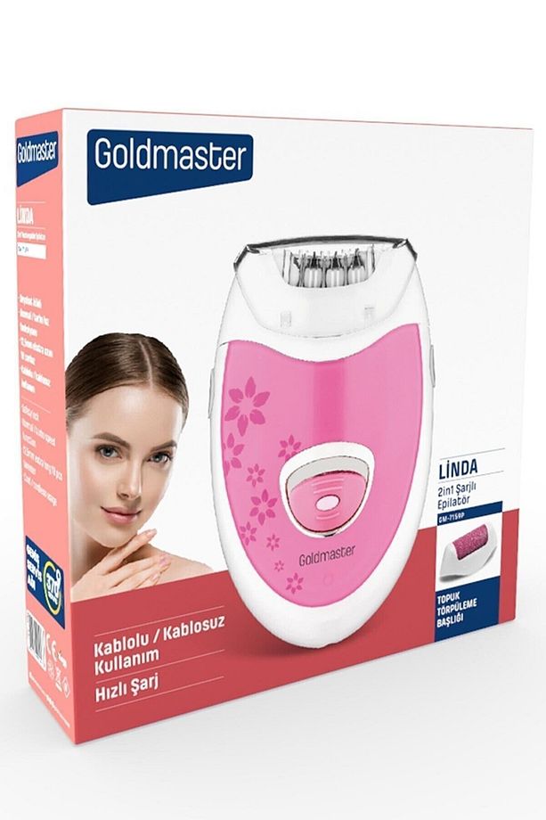 Linda Şarjlı 2 in 1  Epilatör ve Topuk Törpüsü Seti Epilasyon Cihazı Pembe GM7159P - 8