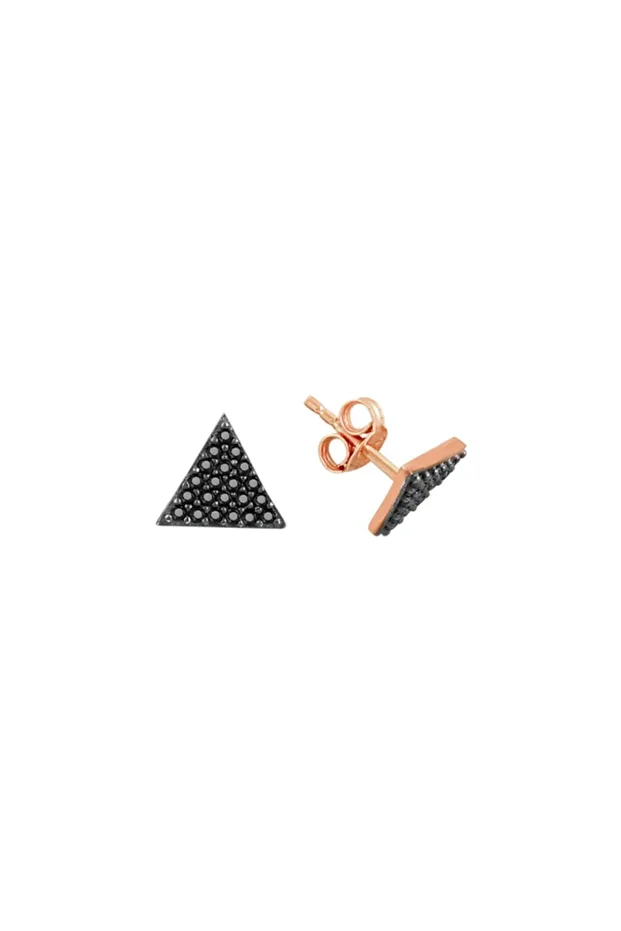 Mini Onix Taşlı Üçgen Küpe Sgtl7431 - 1