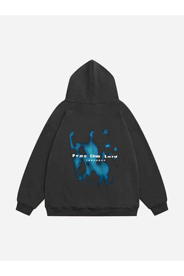 Unisex Pray the Lord Printed Hooded Fleece Oversize Sweatshirt
