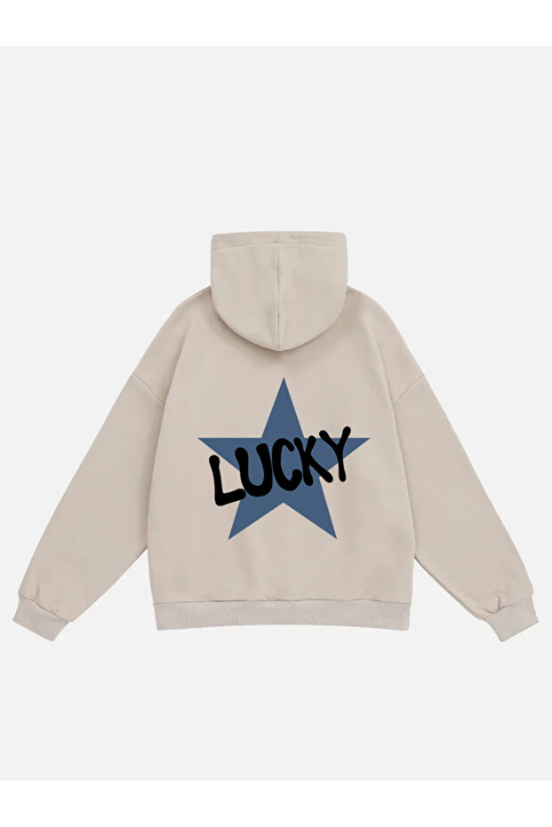 Women's Lucky Printed Hooded Fleece Oversize Sweatshirt
