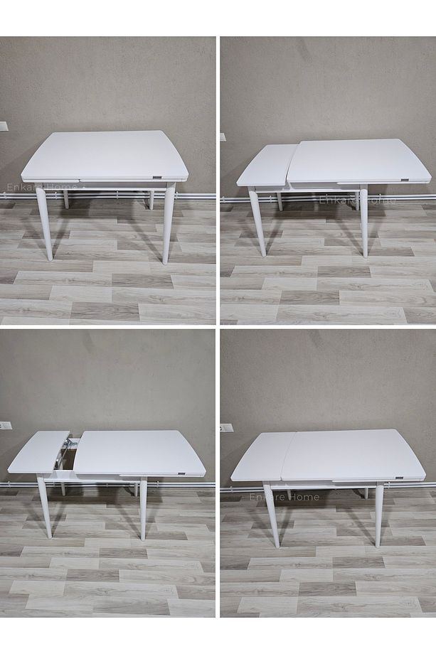 Küçük Mdf Masa, Açılabilir Mutfak Masası, 68x90, 4-6 Kişilik - 6