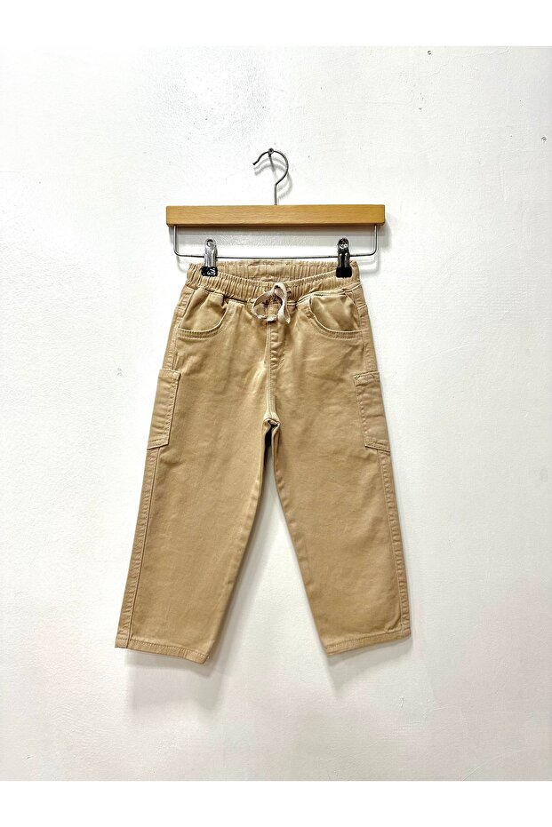 Flexible Cotton Beige Baby Pants