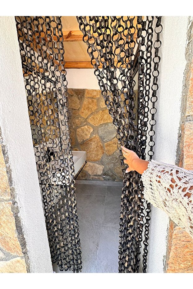 Perde,bambu ,halka,siyah, 90*200 Cm. - 6