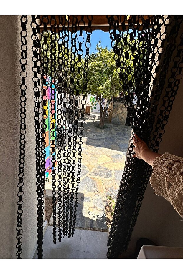 Perde,bambu ,halka,siyah, 90*200 Cm. - 9