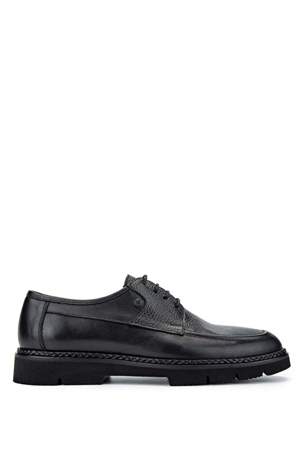 Men's Genuine Leather Black Casual Shoes