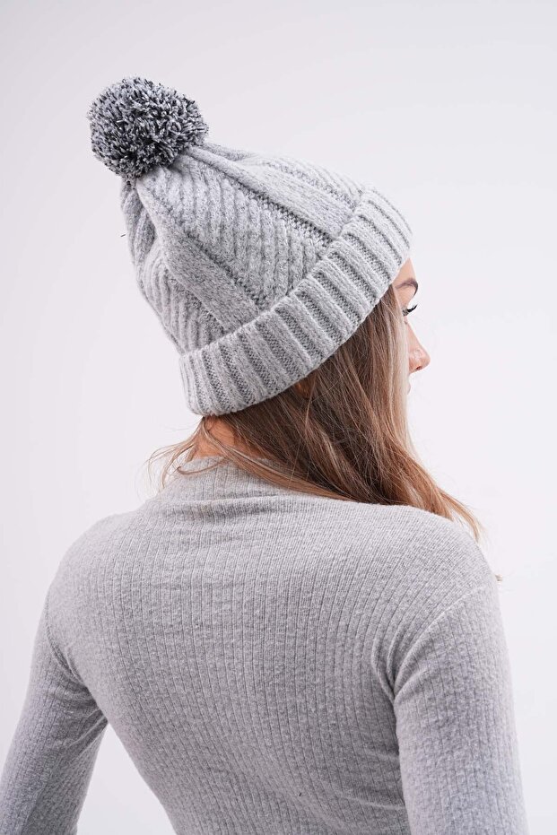 Glittery Pompom Beanie - 6