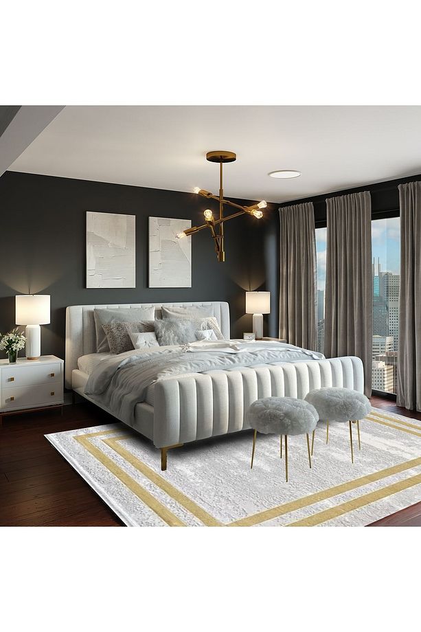 Monet Mt20a Gri Sarı Modern Bambu Halı - 3