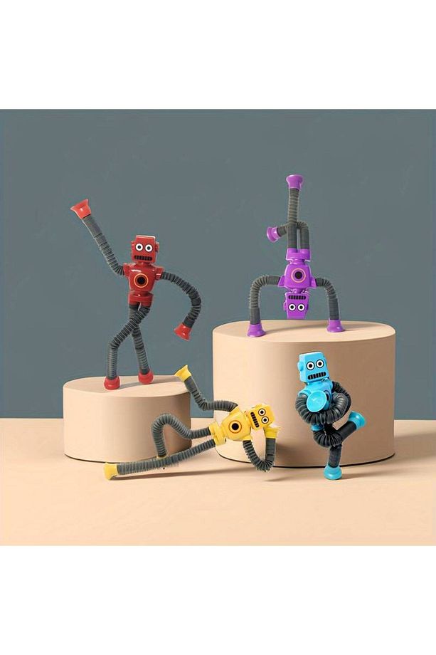 Dönüşen Vantuzlu Robot Oyuncak - Yaratıcı & Eğitici Oyuncak ( mavi) - 6
