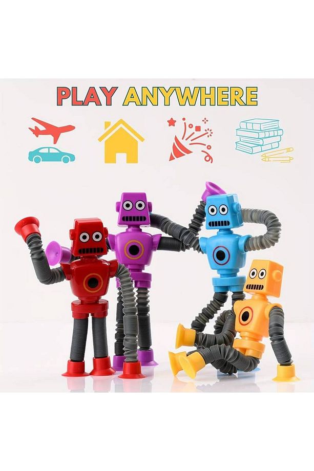 Dönüşen Vantuzlu Robot Oyuncak - Yaratıcı & Eğitici Oyuncak ( mavi) - 3