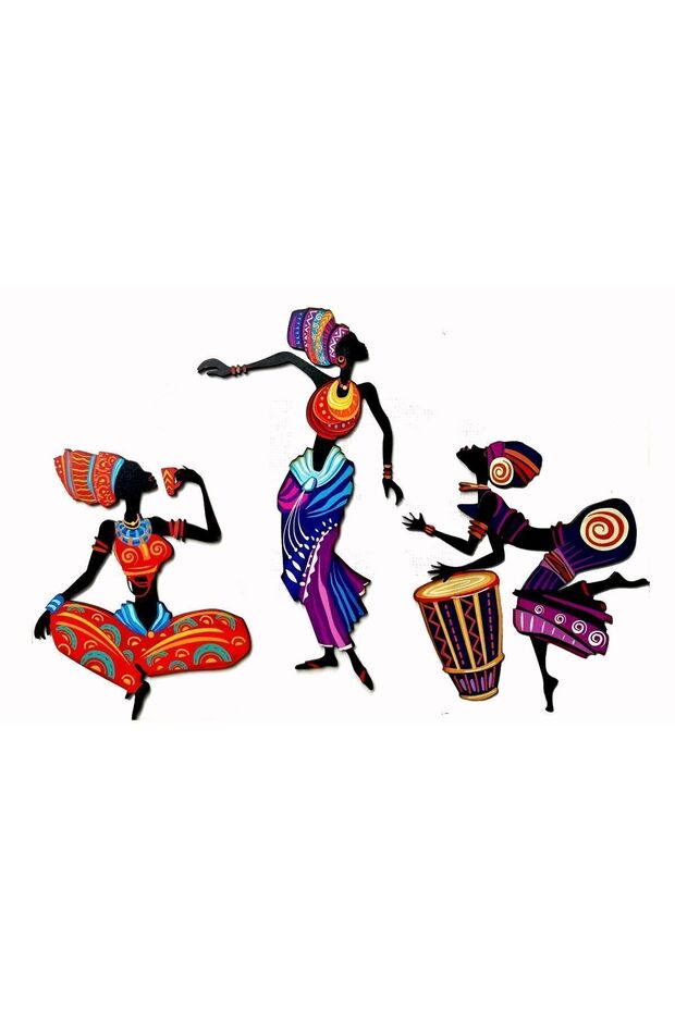 Afro Afrikalı Dansçı Kadın Duvar Tablosu - 4