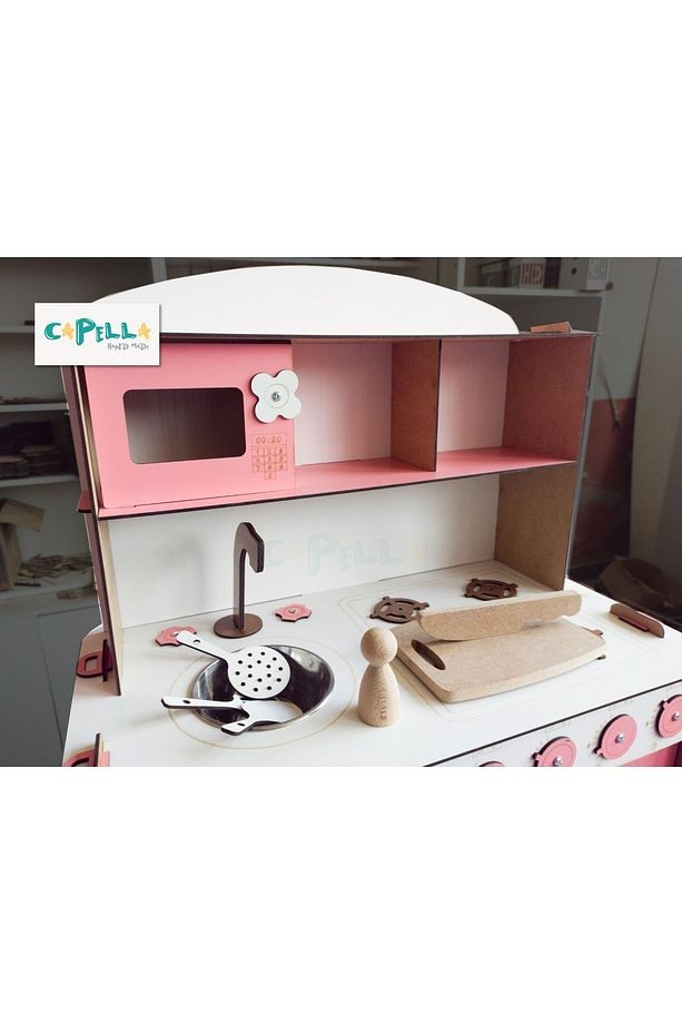 Ahşap Oyuncak Mutfak Seti - 3 Mm - Pembe - 2
