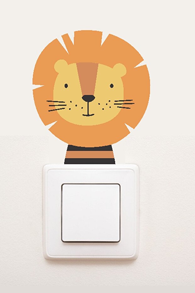 Sevimli Priz Sticker - Aslan - 1