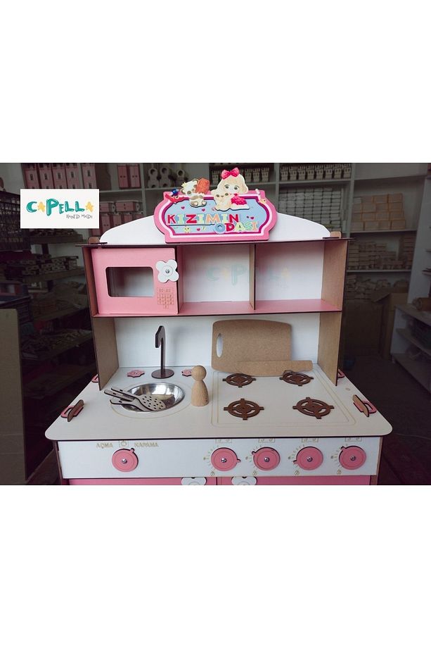 Ahşap Oyuncak Mutfak Seti - 3 Mm - Pembe - 4