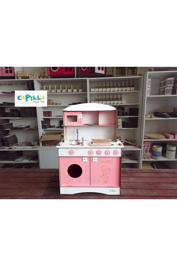 Ahşap Oyuncak Mutfak Seti - 3 Mm - Pembe - 3