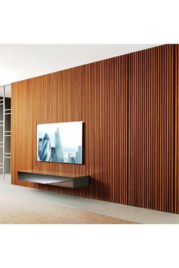 KEÇELİ DEKORATİF AKUSTİK AHŞAP PANEL – BAMBU RENK (60X240CM). - 7