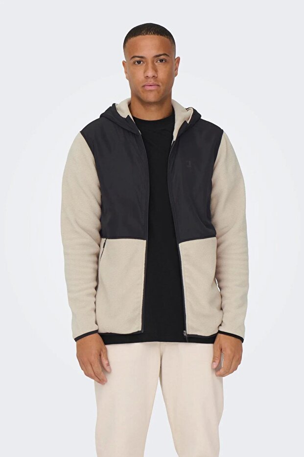 ONLY&SONS22026190 2-PIECE HOODED POLAR SWEAT WITH ZIPPER