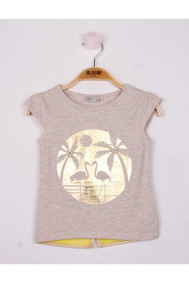 Girl's Foil Palm Printed T-Shirt