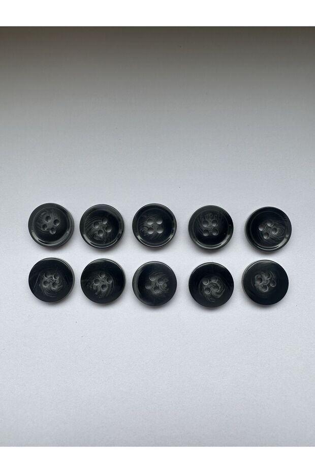 Black on Gray Marble Marble Pattern Design Button Plain Polyester Button 24 Size Buttons - Pack of 10 - 2