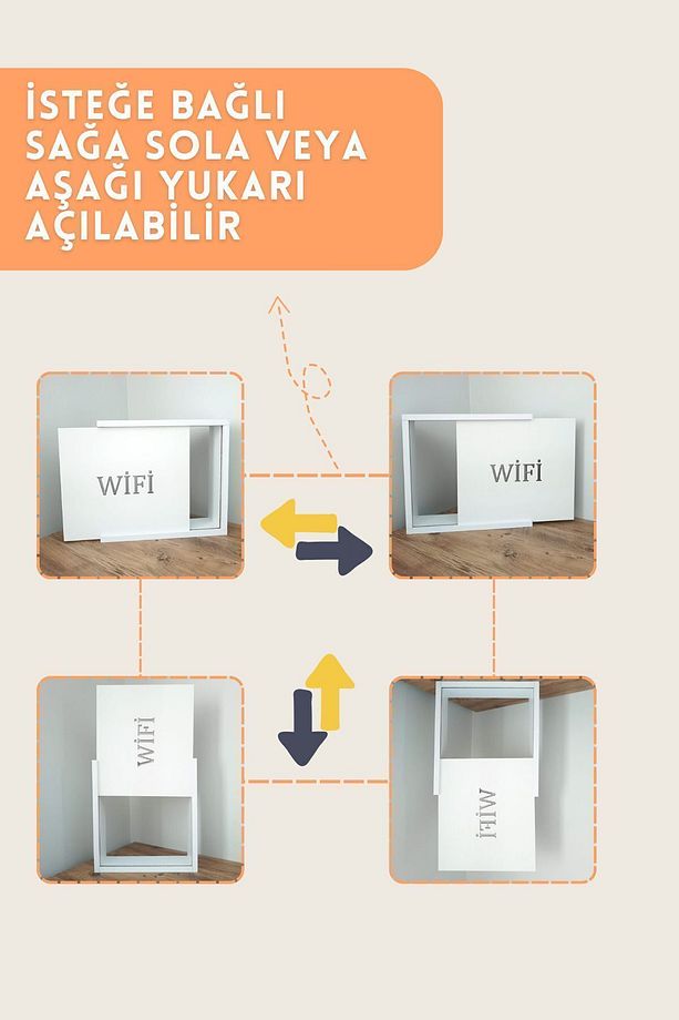 Wifi Yazı Desenli Modem/sigorta Saklama Kutusu, 40cm X 33cm - 5