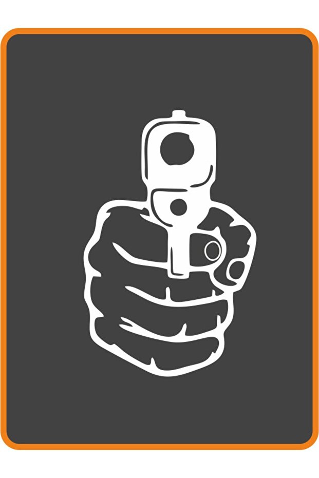 White Hand Auto Motor Sticker - 15x10 Cm