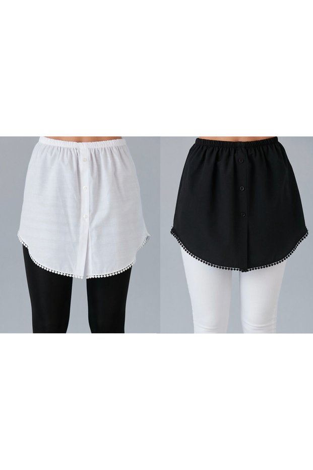 Six Lace Savior Skirt Shirt Underwear Pack of 2 Black-white
