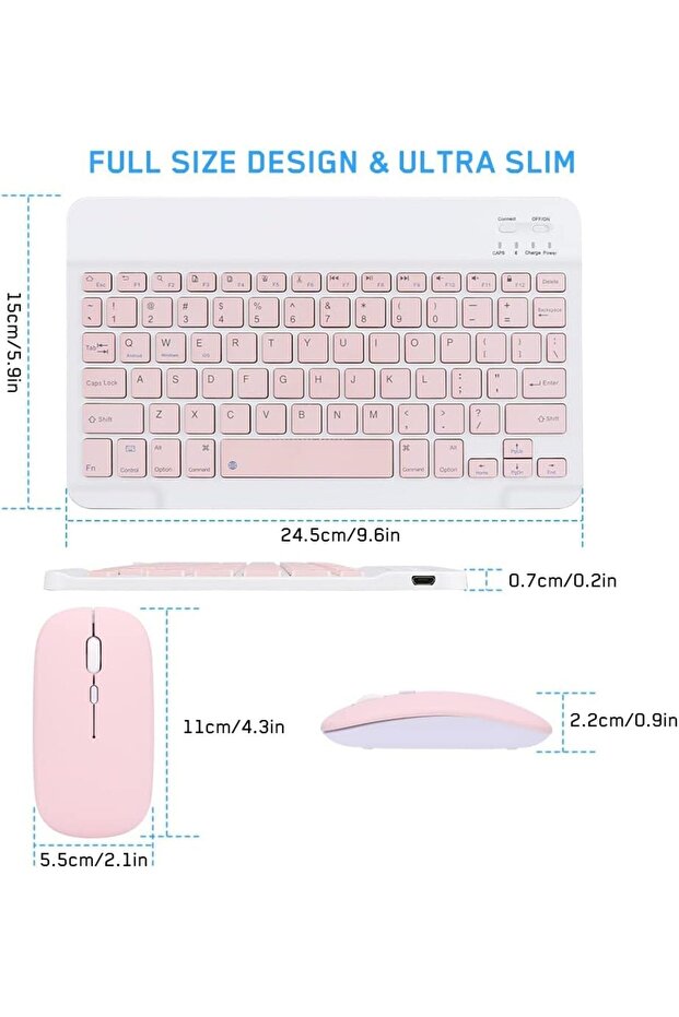 Galaxy Tab S9 FE Plus 12.4 Uyumlu Standlı Tablet Kılıfı + Bluetooth Klavye Mouse Set - 2