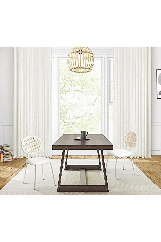 Linen Tulle Curtain Natural White Linen Tulle Non-Iron Non-Pleated Tulle Curtain with Cornice