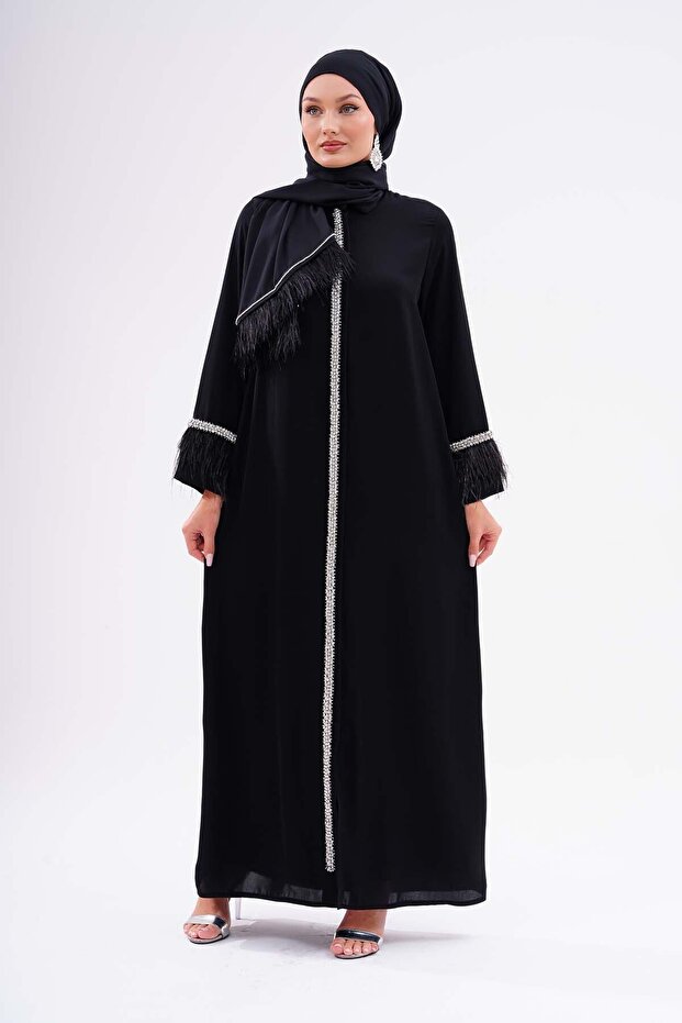 Fabric Dubai Silk Luxury Abaya Nursena Quality Hijab Outerwear for Special Occasions