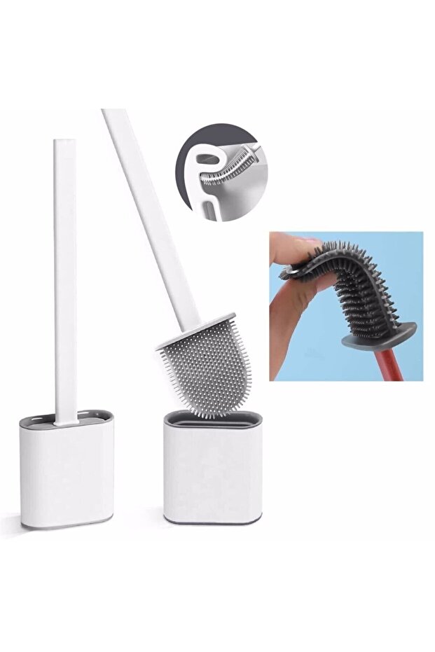 Hazneli Wc Silikon Temizleme Fırçası Silikon Wc Fırça - 2