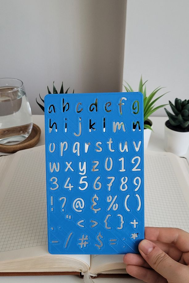 Bullet Journal El Yazısı Küçük Harf Şablon Cetvel - Günlük Notlar Için - 1