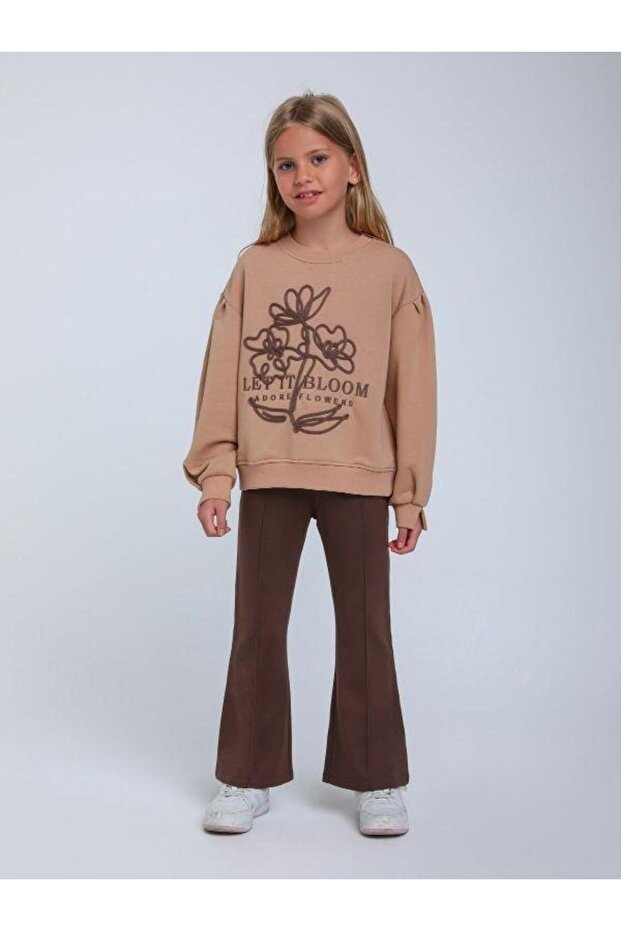 Girl's Floral Embroidered Sweatshirt
