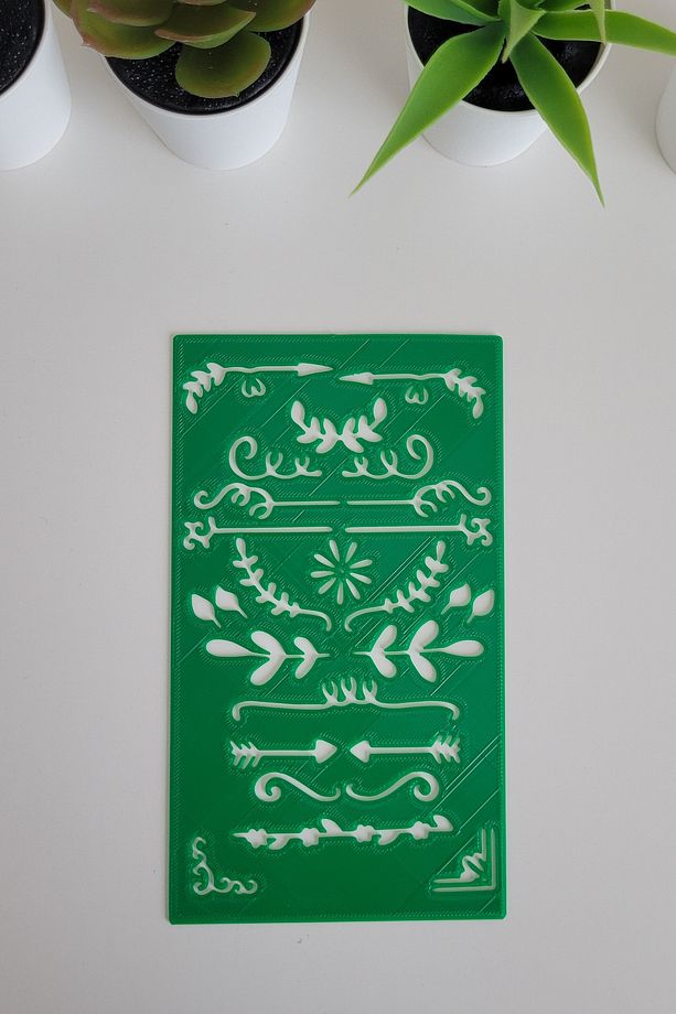 Bullet Journal Yaprak Desenli Başlık Şablon Cetvel - 3