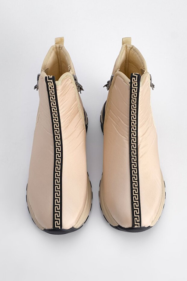 Damen Sportstiefel mit dicker Sohle und Reißverschluss Misra Beige - 6