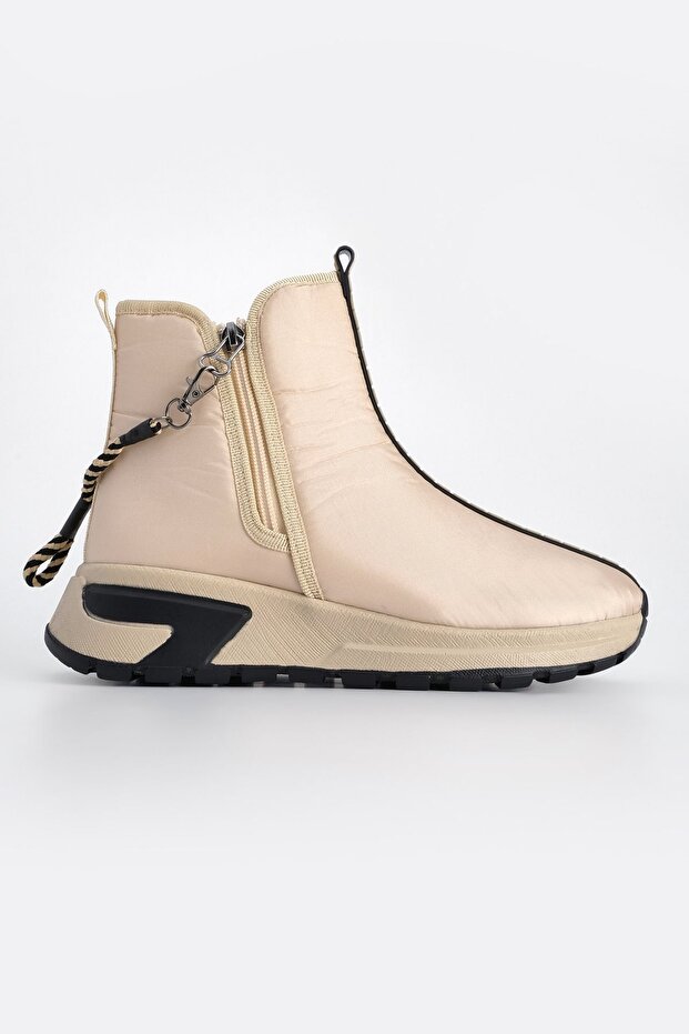 Damen Sportstiefel mit dicker Sohle und Reißverschluss Misra Beige - 3