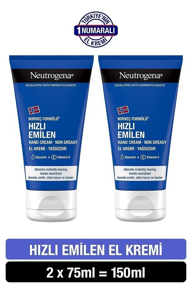 Norveç Formülü Hızlı Emilen El Kremi 75 ml x2 - 1