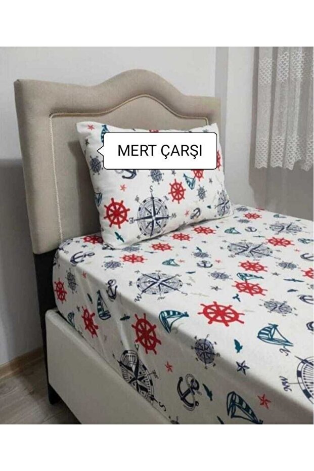 Single Ranforce (fabric) Fitted Sheet Set Sailor Patterned - 1