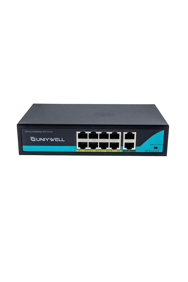 8 Port 10/100Mbps PoE Switch & 1000 Mbps Uplink UNIYWELL - 2