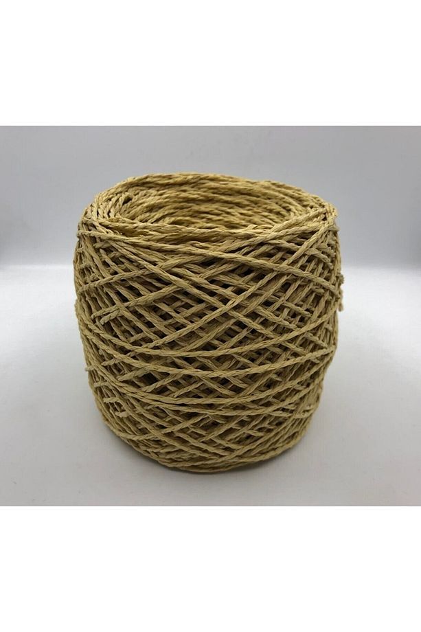 Defne Kağıt Ip Hasır Rengi Sarılmış Yumak 100 gr Bobin (95-105 GR) - 1