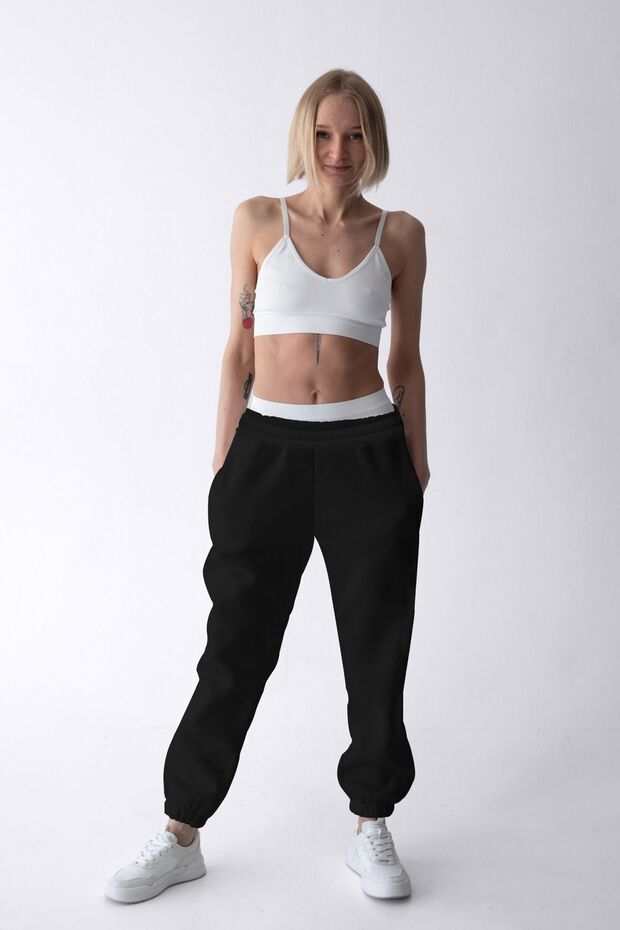 Black Pocket Oversize Sweatpants