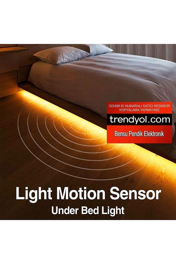 GECE LAMBASI YATAK ALTI LED AYDINLATMA HAREKET SENSÖRLÜ ŞERİT LED ÇİFT KİŞİLİK 3 MT BENSU PENDİK - 4