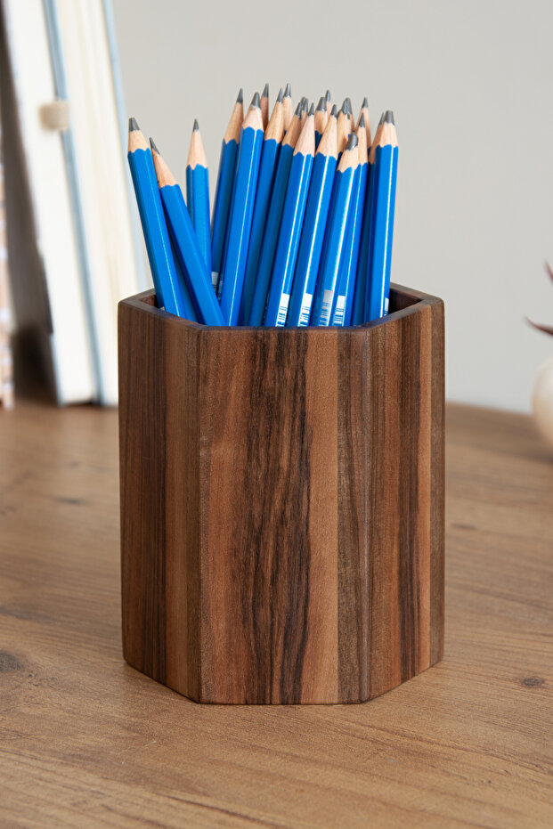 حامل قلم منقوش بالجوز من Arucona - 6