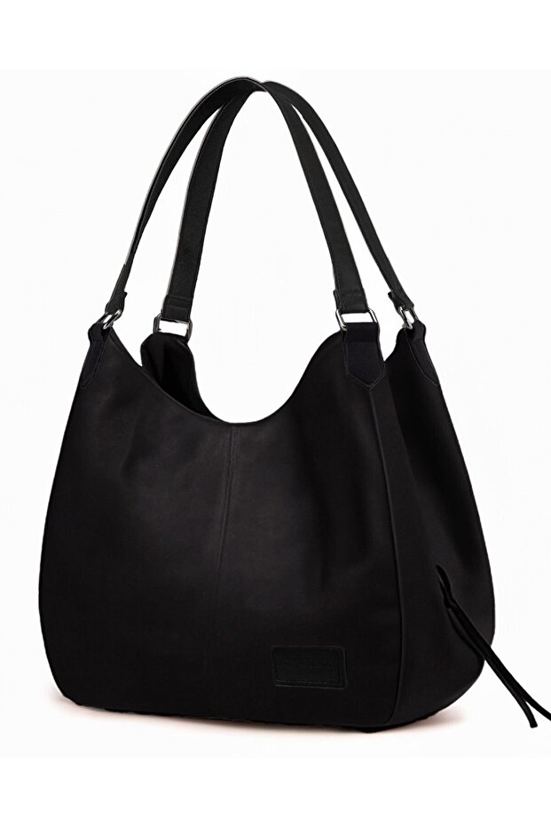 Myra Women's Black Pu Leather Daily Shoulder Bag Three Compartment Hobo Tote Hand Bag