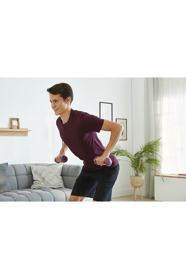 Tek Ebat Domyos 1,5 Kg Dambıl X2 - Fitness Hafif Antrenman Dambıl Seti Mor 1,5 Kg Döküm - 4