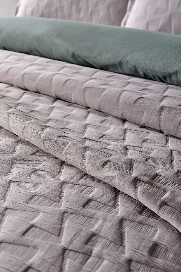 Arya Çift King Size Yatak Örtüsü - Vizon - 4