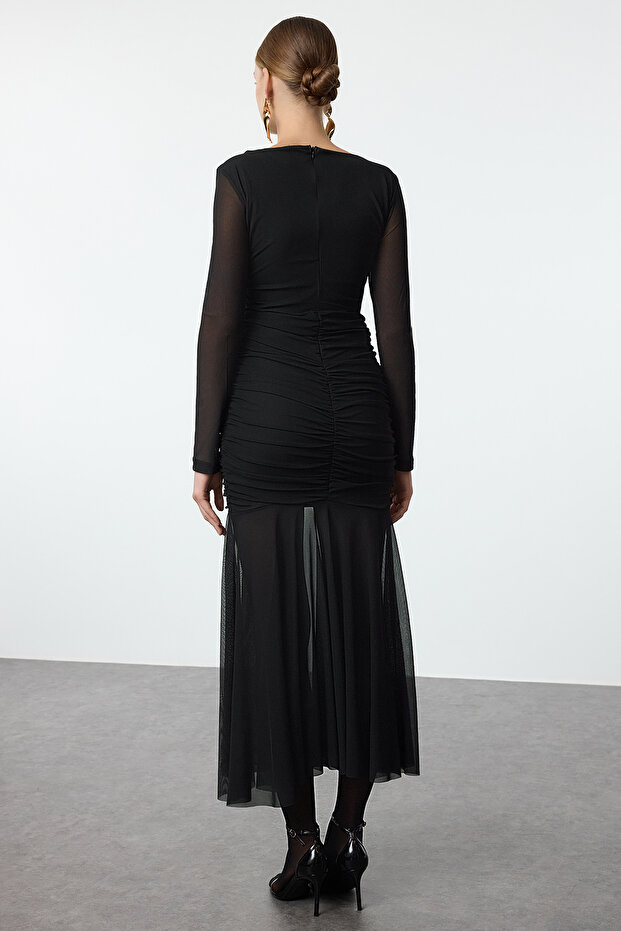 Černé bodysuit Tyl Pletené šaty Tpraw25El00003 - 9