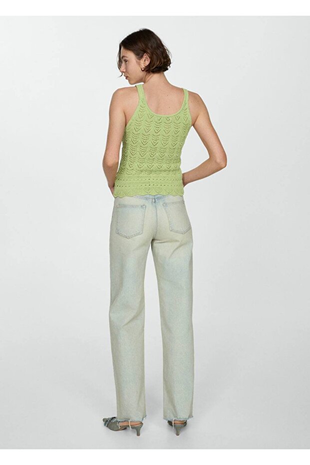 Delik detaylı örgü bluz - 4